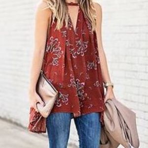 Free People Sleeveless Tree Swing Tunic, Sz XS